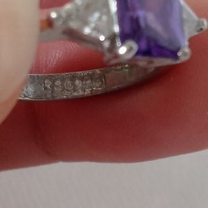 Ring purple and silver
